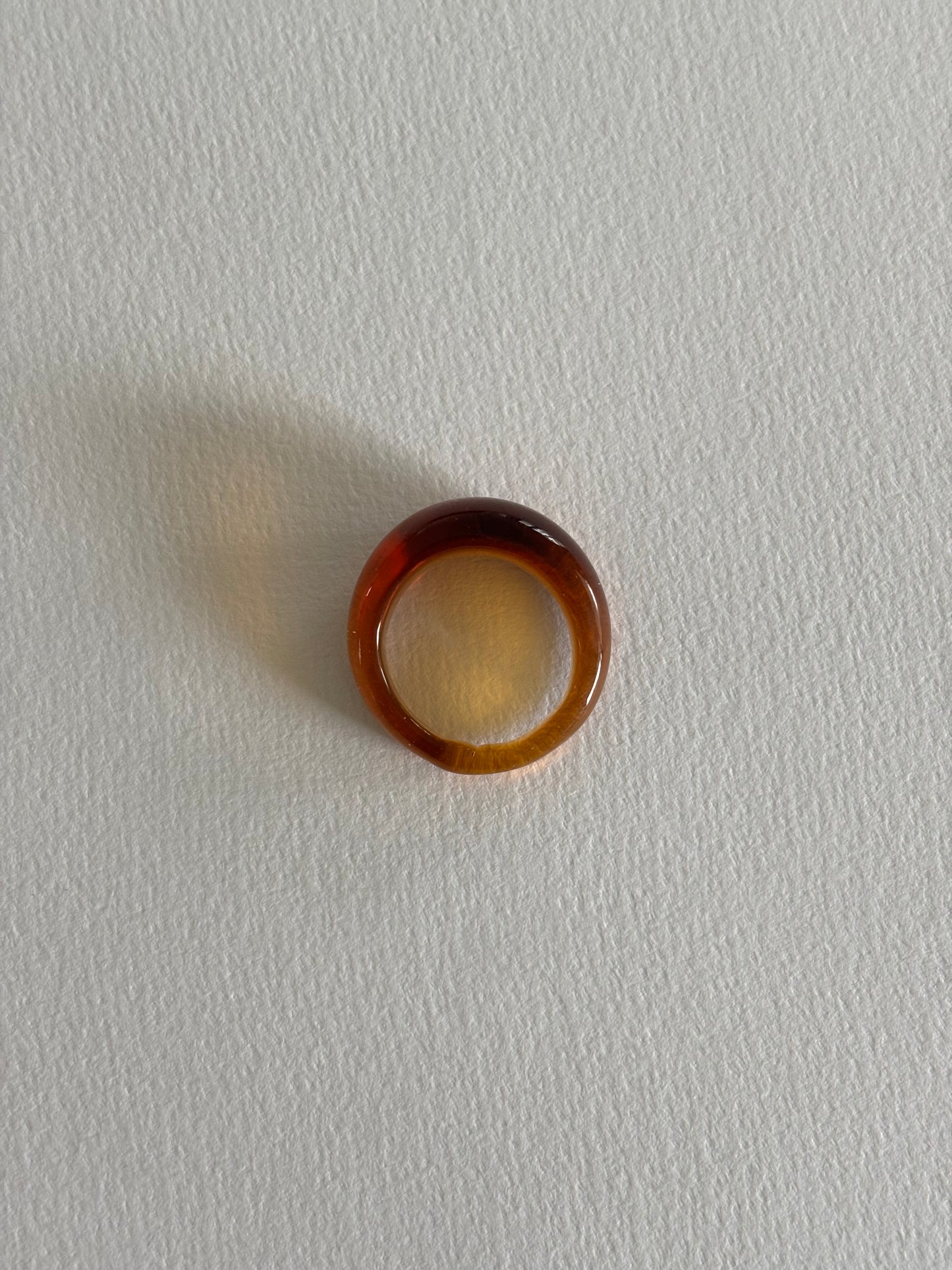 Glass Ring ~ Amber