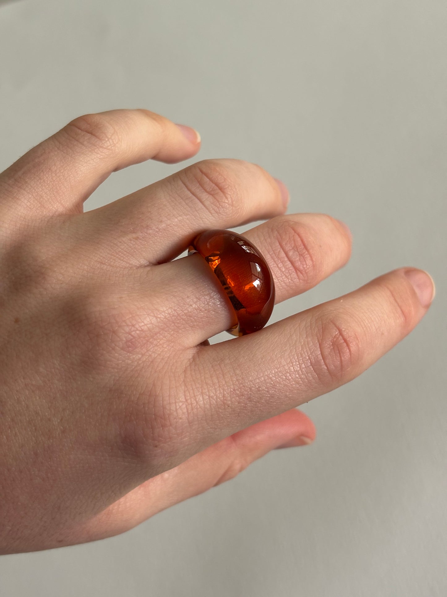 Glass Ring ~ Amber