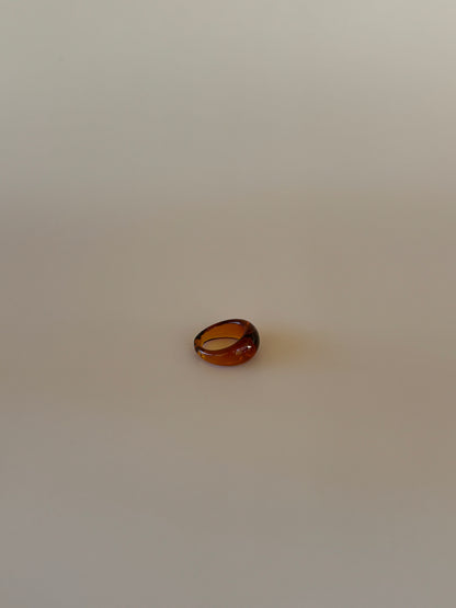 Glass Ring ~ Amber