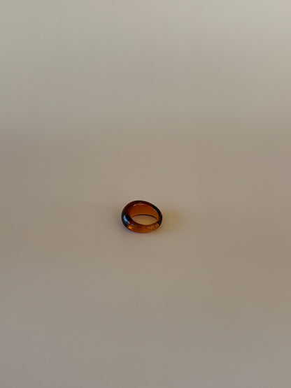 Glass Ring ~ Amber