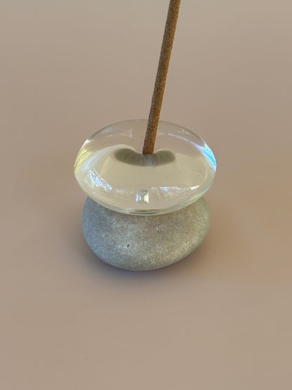 Glass Bubble Incense Holder ~ Clear