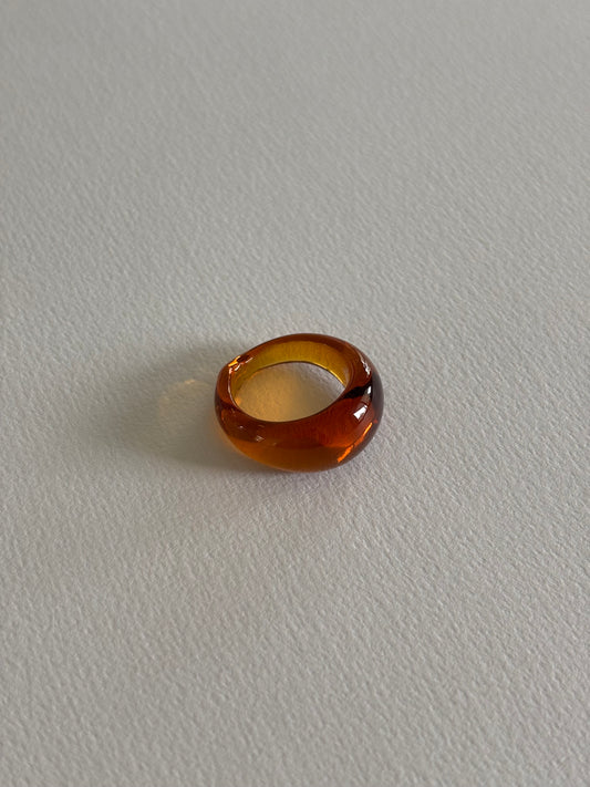Glass Ring ~ Amber