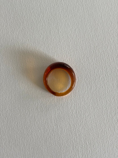 Glass Ring ~ Amber