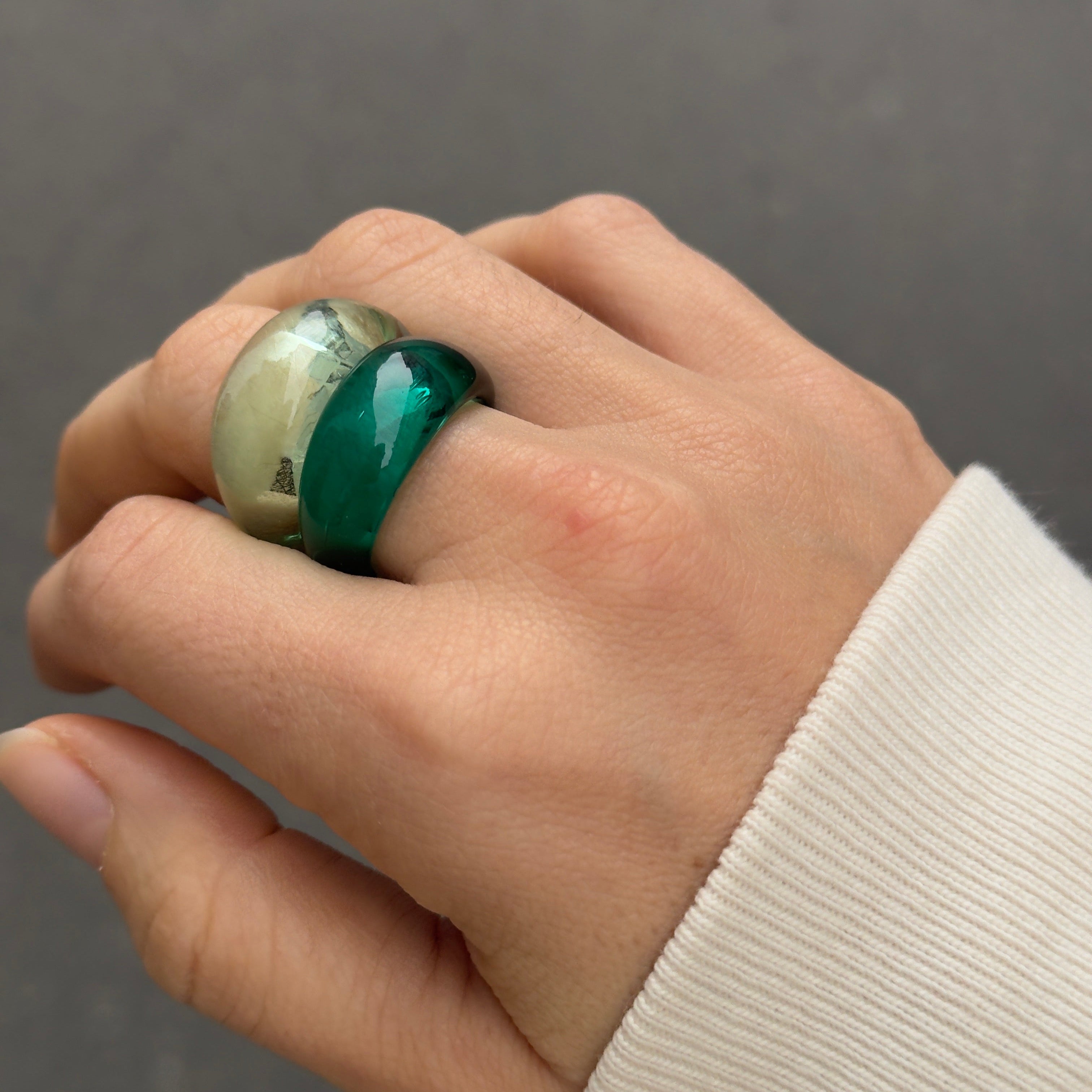 Glass Ring ~ Pine