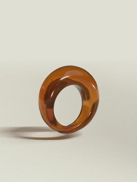Glass Ring ~ Amber